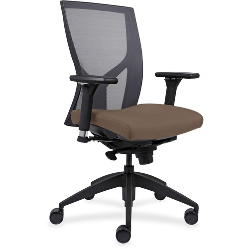 High-back Chair,Mesh Back,6-way Arms,26-1/4"x25"x47",BG/BK