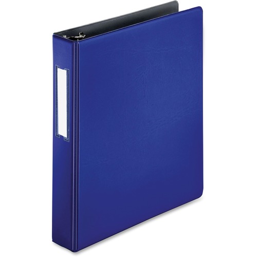 Binder w/Label Holder, Slanted D-Ring, 1-1/2" Cap, Blue