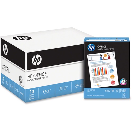 HP Paper, 20Lb, 92 GE/102 ISO, 8-1/2"x11", 40CT/PL, White