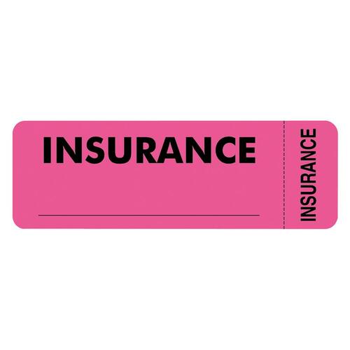 Insurance Labels, 3"x1", 250/RL, FL Pink