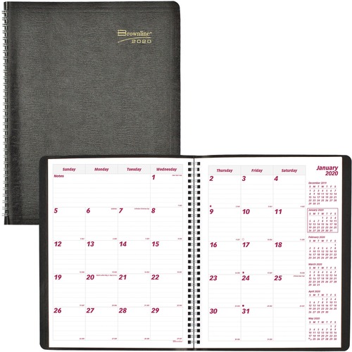 ESSENTIAL COLLECTION 14-MONTH RULED PLANNER, 11 X 8 1/2, BLACK, 2019