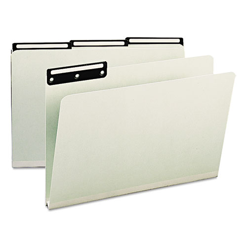 One Inch Expansion Metal Tab Folder, 1/3 Top Tab, Legal, Gray Green, 25/box