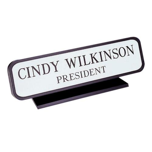 Designer Desk Sign, 2"x10", Black Frame