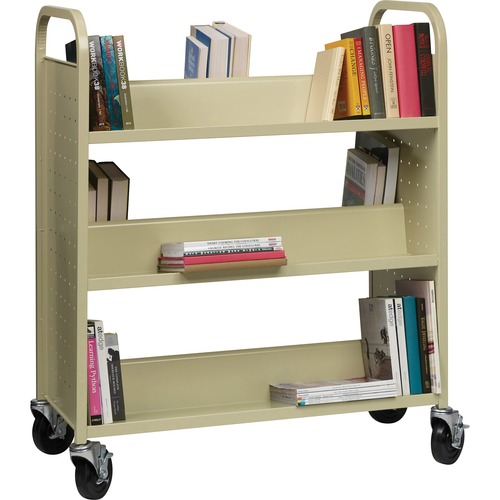 Book Cart,Double-sided,6-shelf,38"x18"x46-1/4",Putty