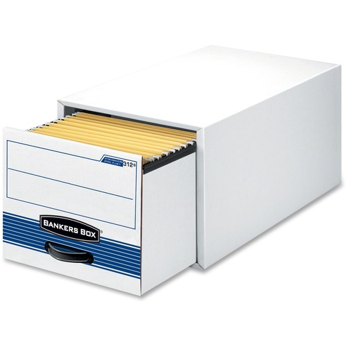Stor/drawer Steel Plus Storage Box, Legal, White/blue, 6/carton