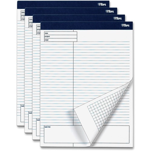 Docket Gold Planning Pad, Legal/wide, 8 1/2 X 11 3/4, White, 40 Sheets, 4/pack