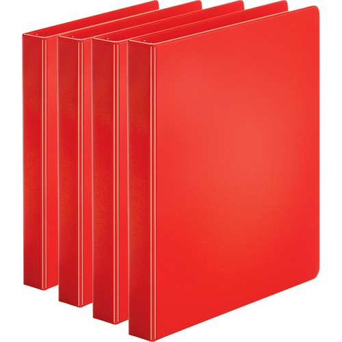 Binder, Round Rings, 1" Cap, 8-1/2"x11", 4/BD, Red