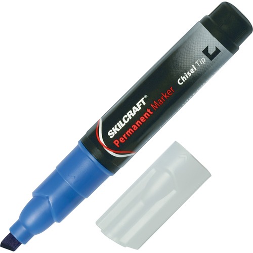 7520009731060, LARGE PERMANENT MARKER, CHISEL TIP, BLUE, DOZEN