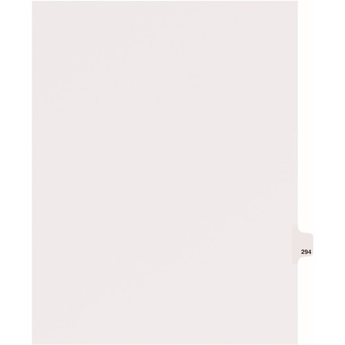 Dividers, "294", Side Tab, 8-1/2"x11", 25/PK, White