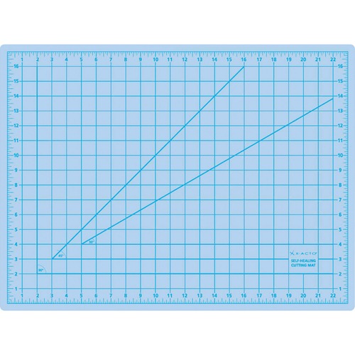Self-Healing Cutting Mat, Nonslip Bottom, 1" Grid, 24 X 36, Gray