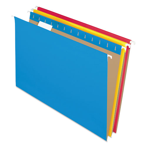 Colored Hanging Folders, 1/5 Tab, Legal, Assorted Colors, 25/box
