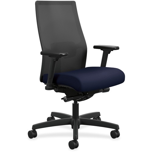 Ignition 2.0 Ilira-Stretch Mid-Back Mesh Task Chair, Navy Fabric Upholstery