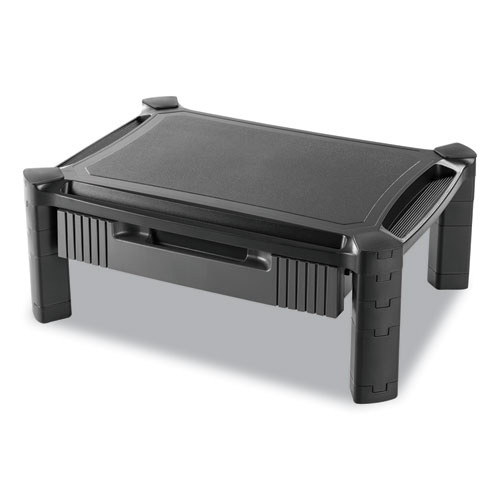 LARGE MONITOR STAND WITH CABLE MANAGEMENT AND DRAWER, 18 3/8" X 13 5/8" X 5"