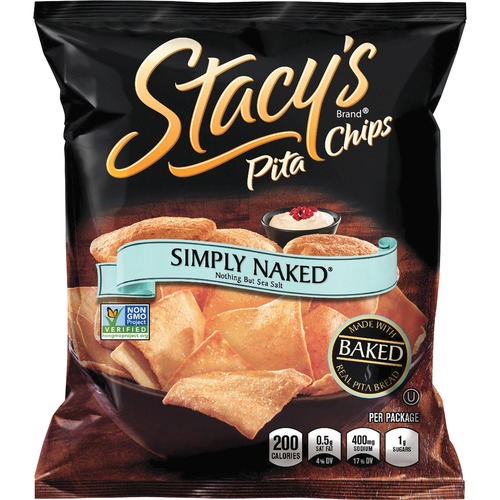 Frito Lay  Pita Chips, Simply Naked, 5-1/4"Wx1-1/2"Lx6-3/4"H, 24/BX, TN