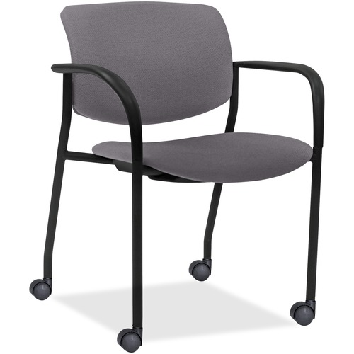 Stacking Chairs,Ash GY Vinyl Seat,25-1/2"x25"x33"H,2/CT,BK