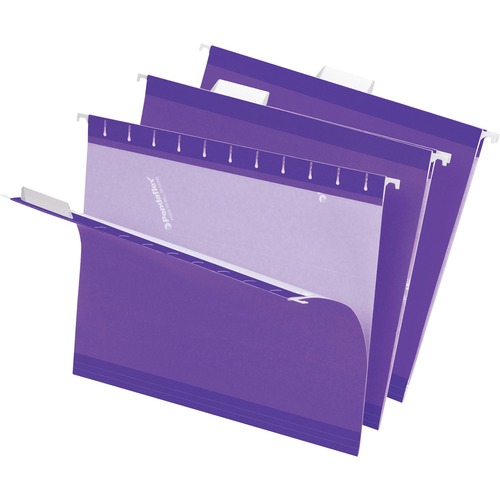 Reinforced Hanging Folders, 1/5 Tab, Letter, Violet, 25/box