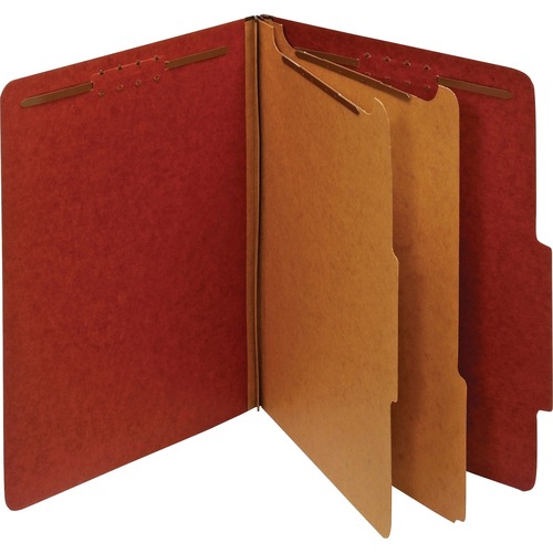 Classification Folders,25pt,2-1/2 Exp,2-Div,Ltr,10/BX,RD