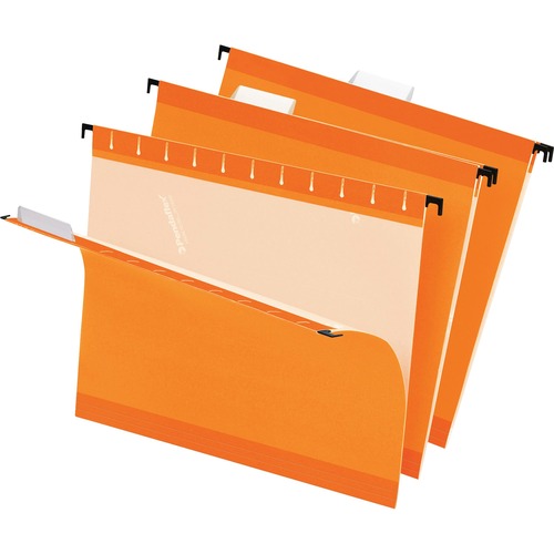 Reinforced Hanging Folders, 1/5 Tab, Letter, Orange, 25/box