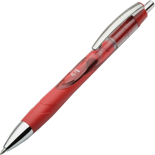 7520015646054, VISTA ROLLER BALL RETRACTABLE GEL PEN, RED INK, MEDIUM, DOZEN