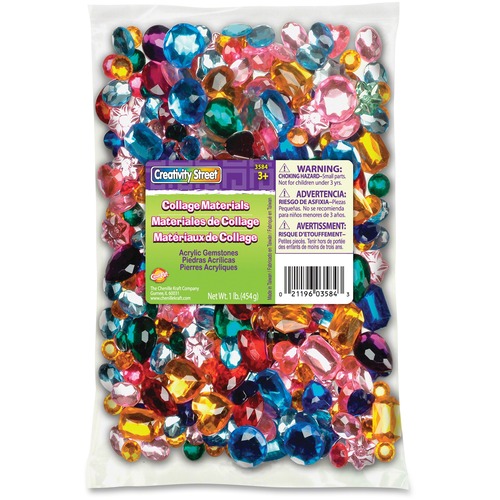 Gemstones Classroom Pack, Acrylic, 1 Lbs., Assorted Colors/sizes