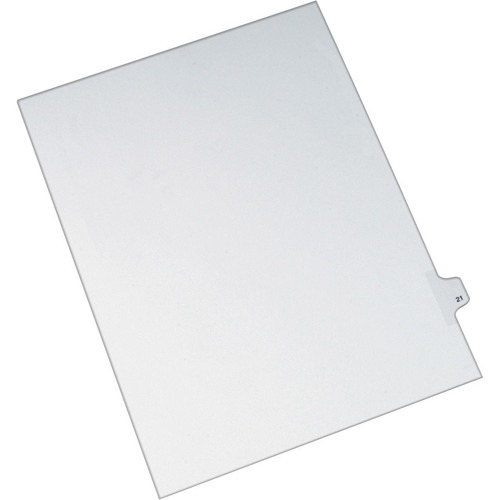 Allstate-Style Legal Exhibit Side Tab Divider, Title: 21, Letter, White, 25/pack