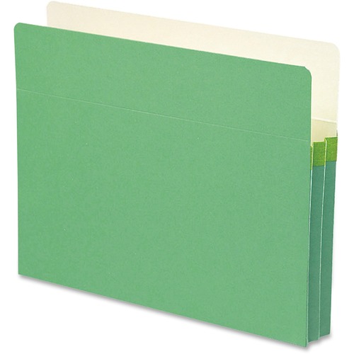 1 3/4" Exp Colored File Pocket, Straight Tab, Letter, Green