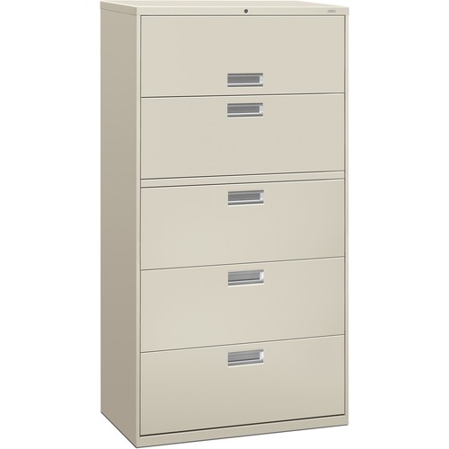 600 Series Five-Drawer Lateral File, 36w X 19-1/4d, Light Gray