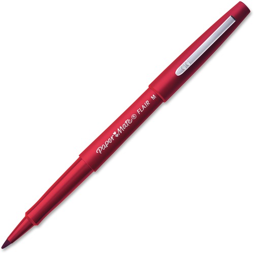 Point Guard Flair Bullet Point Stick Pen, Red Ink, 1.4mm, 36/box