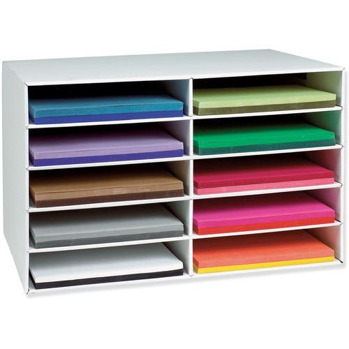 Classroom Construction Paper Storage, 10 Slots, 26 7/8 X 16 7/8 X 18 1/2