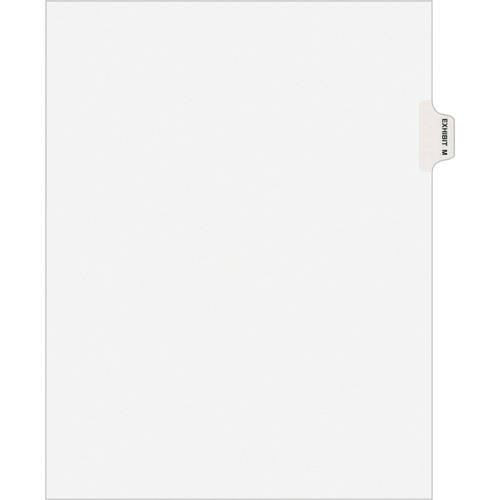 Avery-Style Preprinted Legal Side Tab Divider, Exhibit M, Letter, White, 25/pack