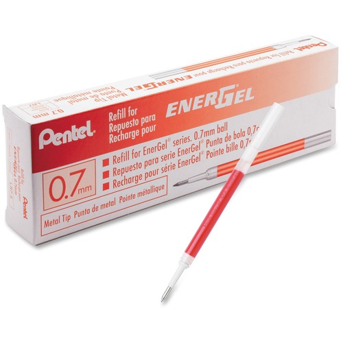 Refill For Pentel Energel Retractable Liquid Gel Pens, Medium, Red Ink