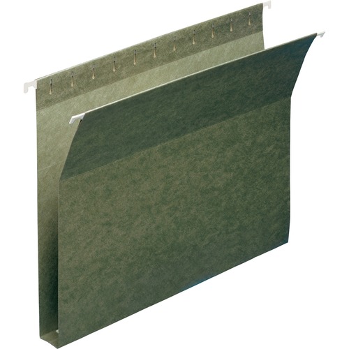 1" Capacity Box Bottom Hanging File Folders, Letter, Green, 25/box