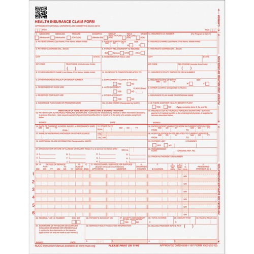 Centers For Medicare And Medicaid Services Forms, 8 1/2 X 11, 500 Forms/pack