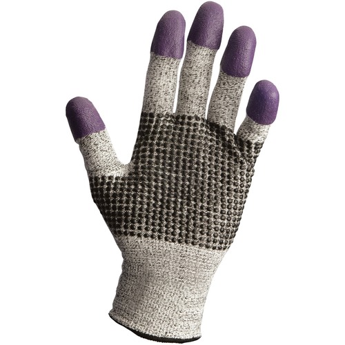 G60 Purple Nitrile Gloves, 240 Mm Length, Large/size 9, Black/white, Pair