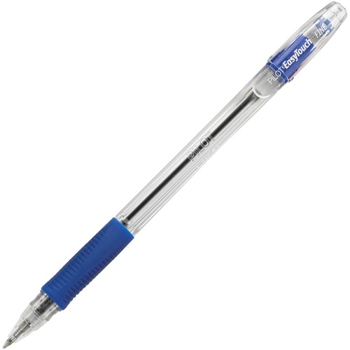 EASYTOUCH STICK BALLPOINT PEN, FINE 0.7MM, BLUE INK, CLEAR BARREL, DOZEN