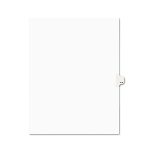 Avery-Style Legal Exhibit Side Tab Divider, Title: 64, Letter, White, 25/pack