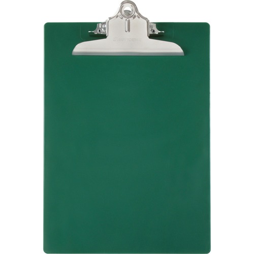 Recycled Plastic Clipboard With Ruler Edge, 1" Clip Cap, 8 1/2 X 12 Sheet, Green