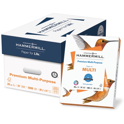 Hammermill  Multipurpose Paper,GE 97, 20lb., 8-1/2"x11", 40CT/PL, WE