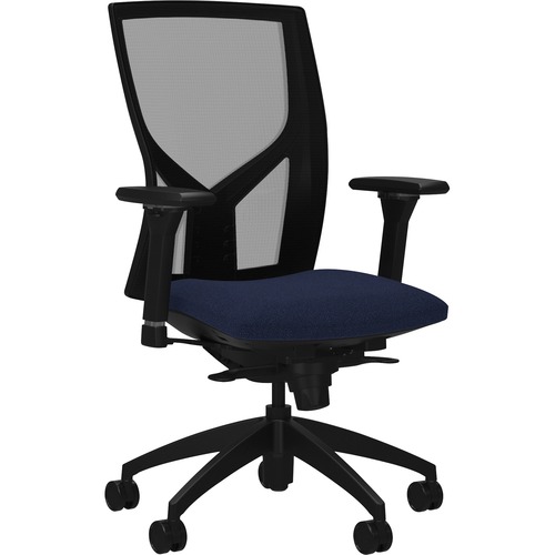 High-back Chair,Mesh Back,6-way Arms,26-1/4"x25"x47",DBE/BK