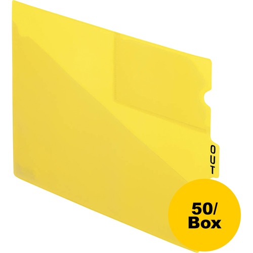 Out Guides, Recycled Vinyl, 12-3/4"x9-1/2", 50/BX, Yellow