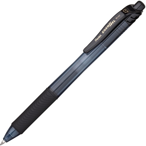 ENERGEL-X RETRACTABLE GEL PEN, 0.7 MM METAL TIP, BLACK INK/BARREL, DOZEN