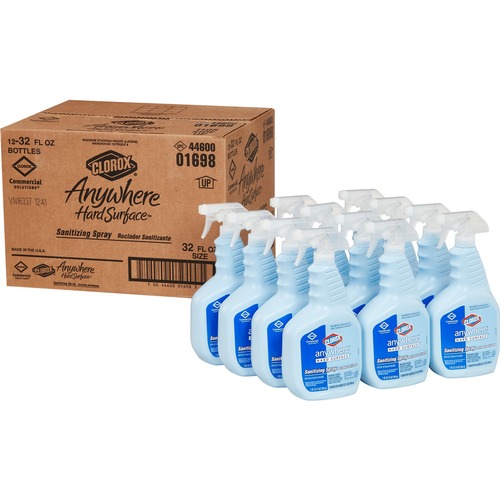 Anywhere Hard Surface Sanitizing Spray, 32oz Spray Bottle, 12/carton