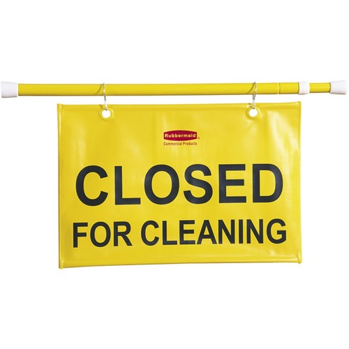 Safety Sign, "Closed for Cleaning", Extends 49-1/2", Yellow