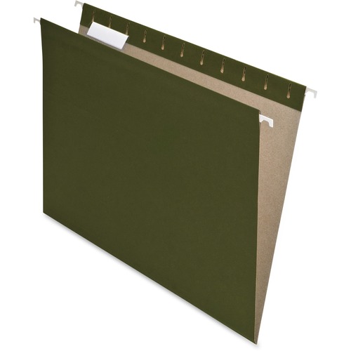 EARTHWISE BY PENDAFLEX 100(percent) RECYCLED COLORED HANGING FILE FOLDERS, LETTER SIZE, 1/5-CUT TAB, GREEN, 25/BOX