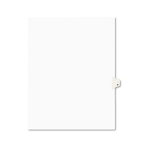 Avery-Style Legal Exhibit Side Tab Dividers, 1-Tab, Title P, Ltr, White, 25/pk