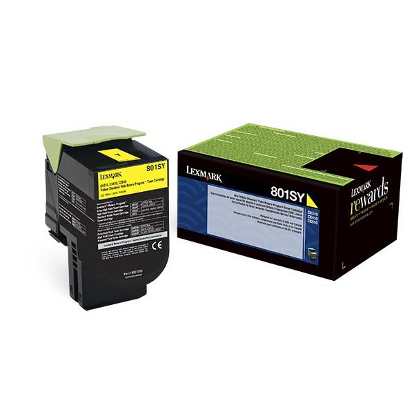 Toner Cartridge, 801SY, 2000 Page Yield, Yellow