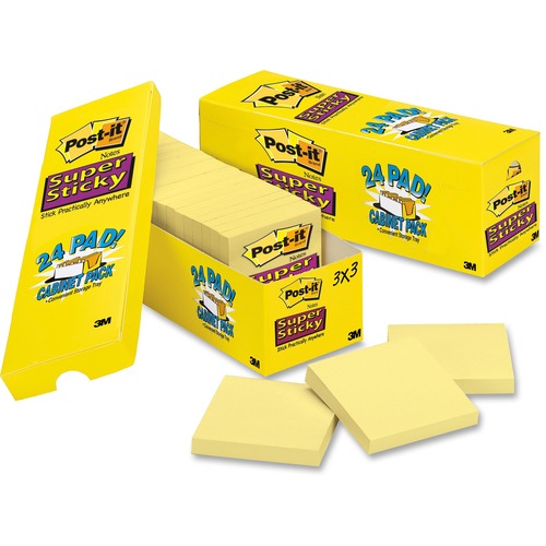 Canary Yellow Note Pads, 3 X 3, 90-Sheet, 24/pack