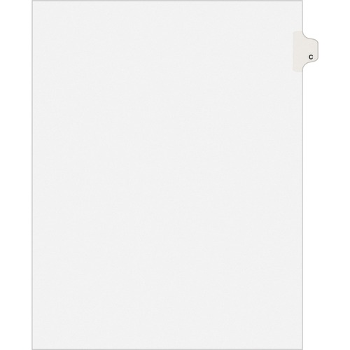 Avery-Style Legal Exhibit Side Tab Dividers, 1-Tab, Title C, Ltr, White, 25/pk