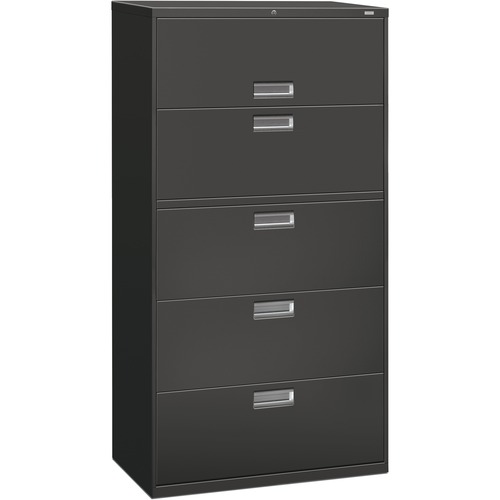 600 Series Five-Drawer Lateral File, 36w X 19-1/4d, Charcoal
