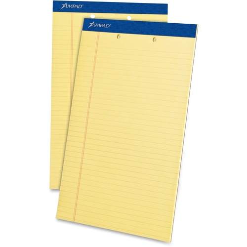 Perforated Pad, Legal/2HP, 50 Sheets/Pad, 8-1/2"x14", CY